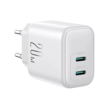 Joyroom Netzwerkladegerät 2x USB-C 20W PD / QC 3.0 - Weiß
