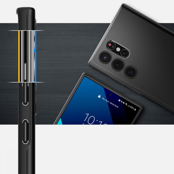 Etui für Samsung Galaxy S22 Ultra Obudowa Hülle Spigen Thin Fit Schwarz