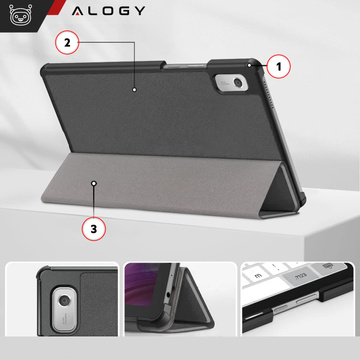 Etui Alogy Book Cover Case für Lenovo Tab M9 2023 TB310XU TB310FU Szare