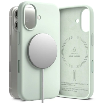 Etui do iPhone 17 Ringke Silicone Magnetic MagSafe Soft Mint
