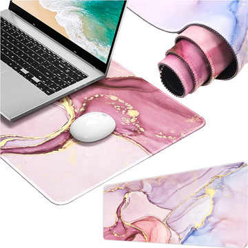 Schreibtischunterlage für Maus und Tastatur. Rutschfeste Gaming-Schutzmatte xxl 88x40 Alogy Marble Pink