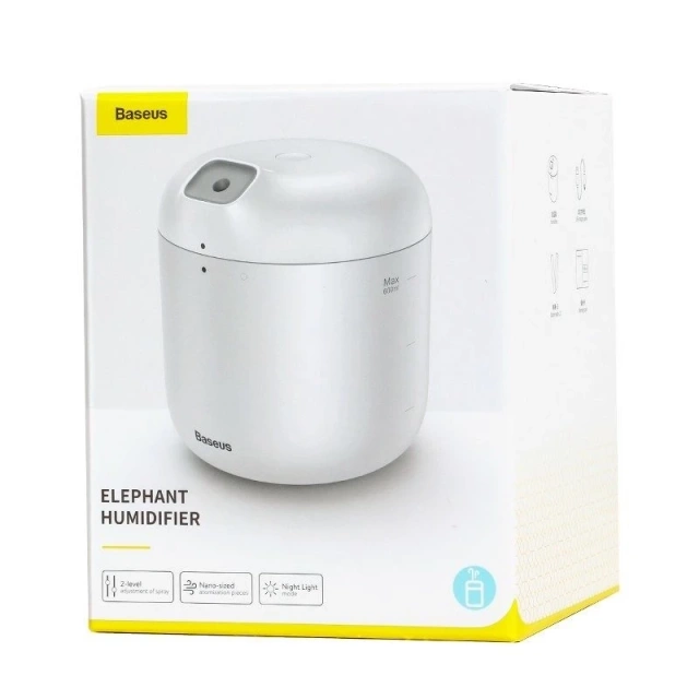 Nawilżacz powietrza + lampka nocna Baseus Elephant Humidifier (biały)
