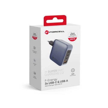 Ładowarka sieciowa Forcell GaN 100W 3xUSB-C 1xUSB-A PD QC SFC