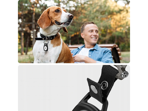 Etui Brelok Karabinczyk Spigen Rugged Armor für Apple AirTag Mattschwarz