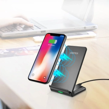 Choetech zestaw 2 x ładowarka bezprzewodowa Qi stojak podstawka 10W czarny (T524-S) + kabel USB - micro USB 1,2m (MIX00093)