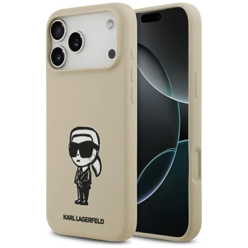 Etui Ochronne do iPhone 17 Pro Max Karl Lagerfeld Silicone KL Sketch MagSafe Brązowy