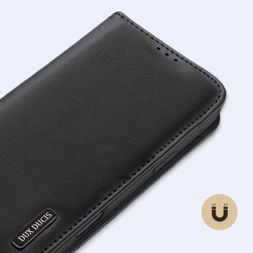 iPhone 16 Pro Dux Ducis Hivo Lederhülle mit RFID Schwarz
