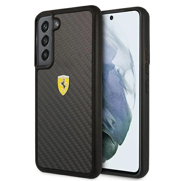 Etui für das Telefon Ferrari Hardcase für das Samsung Galaxy S22 czarny/black hardcase On Track Real Carbon