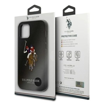 US Polo USHCP12LPUGFLBK Handyhülle für Apple iPhone 12 Pro Max schwarz/schwarz Polo Embroidery Collection