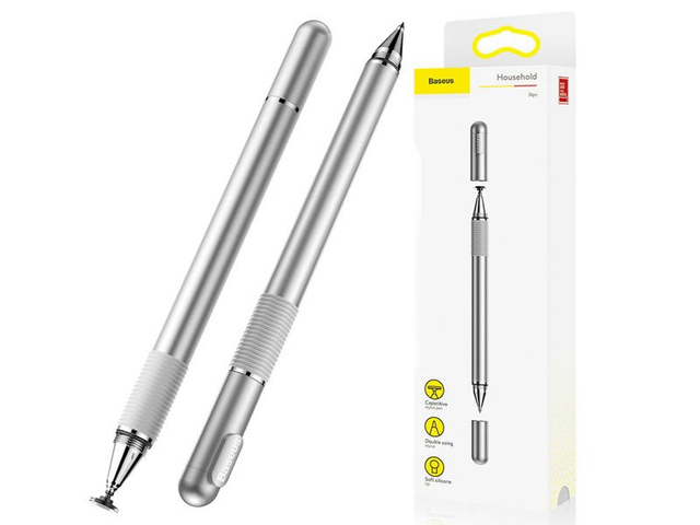 Screen Stylus 2in1 Precision Pen Baseus Haushaltsstift Silber