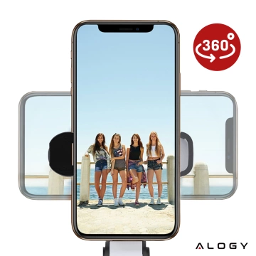 Selfie-Stick-Stativ Stativ-Telefonhalter Alogy Tripod Selfie-Stick Bluetooth 360-Fernbedienung Schwarz