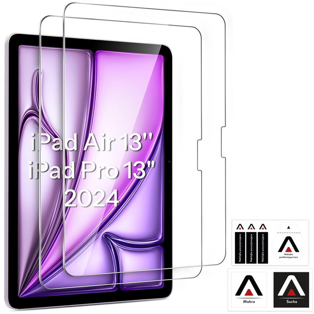 2x Szkło hartowane do Apple iPad Air 13" 6 gen. 2024 / iPad Pro 13" 7 gen. 2024 Alogy Screen Protector Pro+ 9H