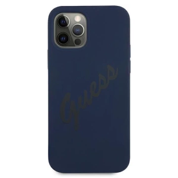 Guess GUHCP12LLSVSBL iPhone 12 Pro Max 6,7" niebieski/blue Hardcase Script Vintage