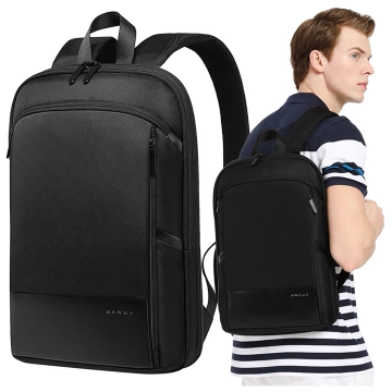 Bange Wasserdichter Rucksack für Laptops bis 15,6 Zoll, 43 x 31 x 7 cm, ideal für Stadt, Reisen, Arbeit und Flugreisen, für Damen und Herren, Schwarz