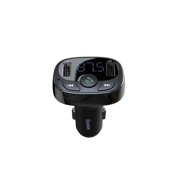 Sender FM Baseus T-typ S-09A Bluetooth 2xUSB microSD (czarny)