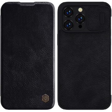 Nillkin Qin Pro Ledertasche für iPhone 14 Pro Max (Schwarz)