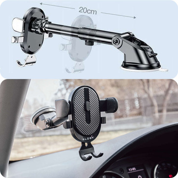 Alogy 2-in-1-Autohalterung für 6,5-Zoll-Telefon, gravitativ für Windschutzscheibe, Armaturenbrett, Kühlergrill, Easy One Touch Organizer