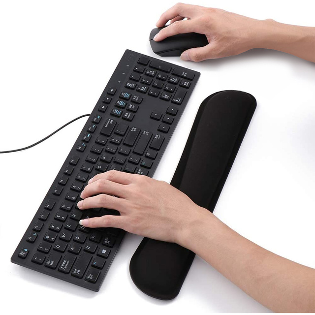 Podkładka pod ręce nadgarstki Mata żelowa do pracy przy komputerze pod nadgarstek Czarna