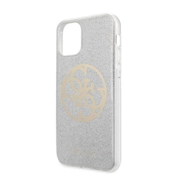 Etui na telefon Guess do iPhone 11 Pro jasnoszary/light grey Hard Case Glitter 4G Circle Logo