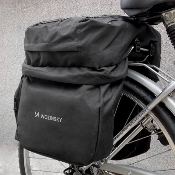 Wozinsky 60L geräumige Fahrradträgertasche (Regenhülle inklusive) schwarz (WBB13BK)