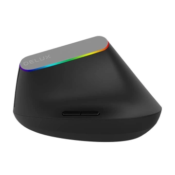 Delux M618C 2,4 G 1600 DPI RGB kabellose vertikale Maus (schwarz)