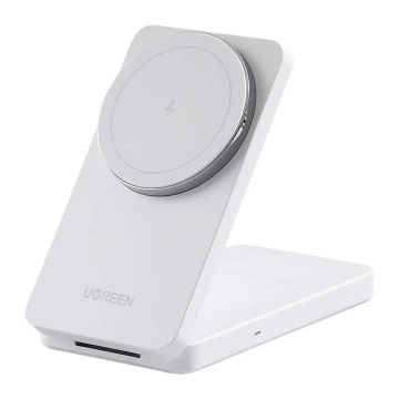 Ugreen W528 20W MagSafe 2in1 Kabelloses Ladegerät iPhone AirPods Weiß
