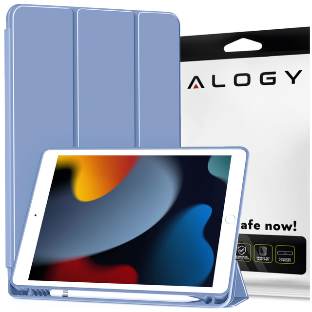 Etui do Apple iPad 10.2" 9/8/7 Gen (2021/2020/2019), Ochronne Smart Case z Klapką i Podstawką, Odporne TPU, Wzmocnione Narożniki, Alogy BookGuard™ – Niebieskie