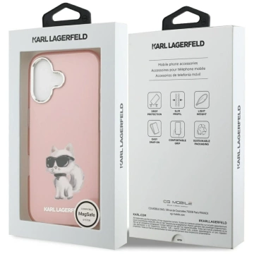Etui Ochronne do iPhone 17 Karl Lagerfeld IML Aquarelle Choupette MagSafe Różowy