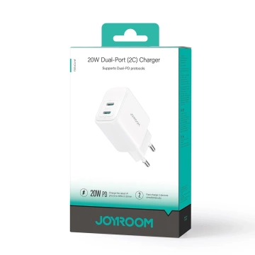 Joyroom Netzwerkladegerät 2x USB-C 20W PD / QC 3.0 - Weiß
