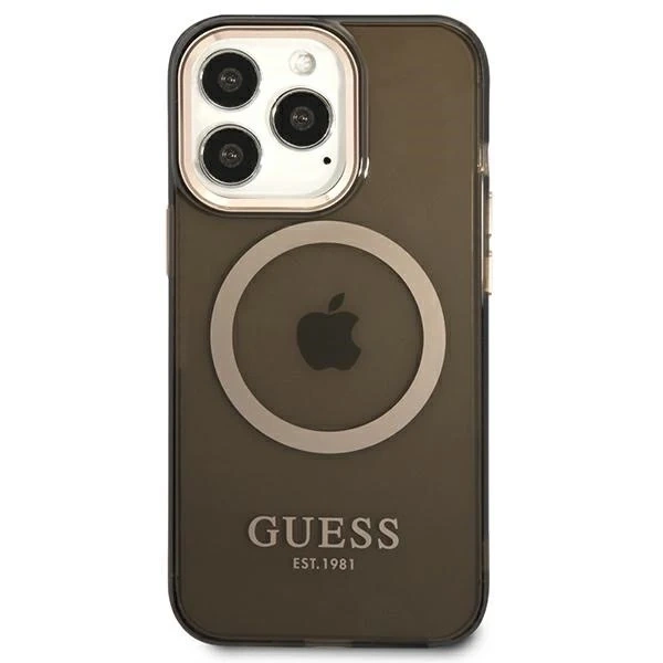 Etui Guess GUHMP13XHTCMK do iPhone 13 Pro Max 6,7" hard case Gold Outline Translucent MagSafe