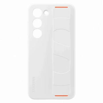 Samsung Silikon Grip Cover für Samsung Galaxy S23 mit Handschlaufe weiß (EF-GS911TWEGWW)