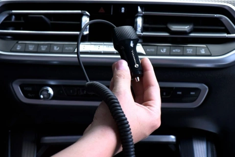 Forcell Carbon Autoladegerät 38W USB-C USB QC 3.0 PD Kabel 1,5m