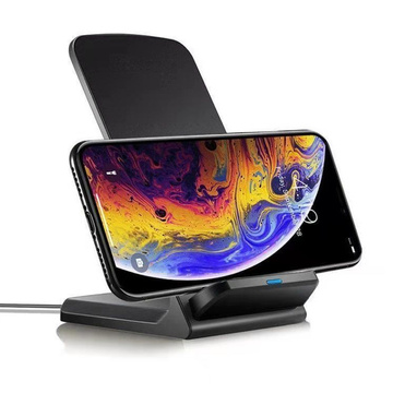 Induktives Ladegerät Qi Wireless Charger 15W Telefonständer Schwarz
