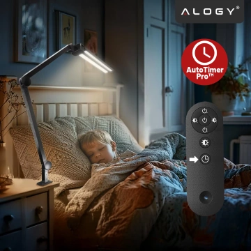 Alogy SmartDesk™ Faltbare LED-Monitor-Schreibtischlampe mit dreifacher Beleuchtung, einstellbarer Helligkeit, Tischhalterung und Augenschutz – Schwarz