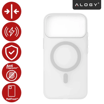 Apple iPhone 17 Pro Max Hülle – Matte MagSafe-Abdeckung mit Linsenschutz, schlank und kratzfest, perfekte Passform – Alogy Skinny MatteCase™ Weiß