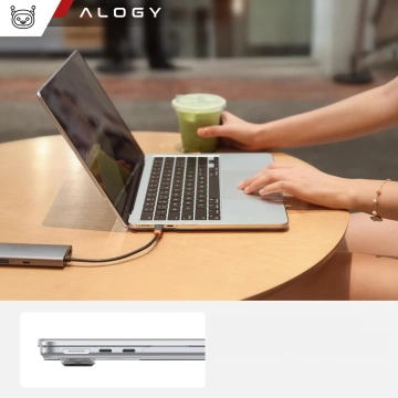 HUB-Splitter Alogy-Adapter für Computer-Laptop mit USB-C auf 3x USB-A 2.0 1x USB-A 3.0 Grau