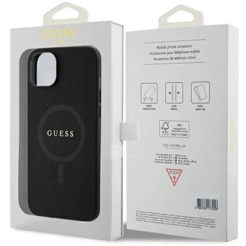 Etui Guess GUHMP15MPSAHMCK für iPhone 15 Plus 6,7" Hardcase Saffiano MagSafe Zarny/Schwarz
