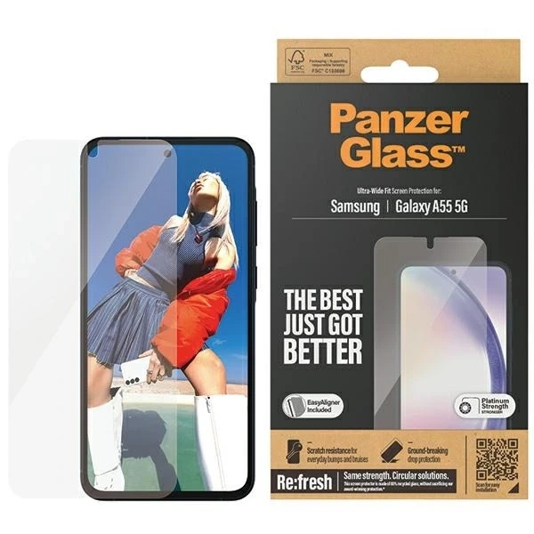 Szkło hartowane do Samsung Galaxy A55 5G PanzerGlass Refresh Ultra-Wide-Fit Easy Aligner