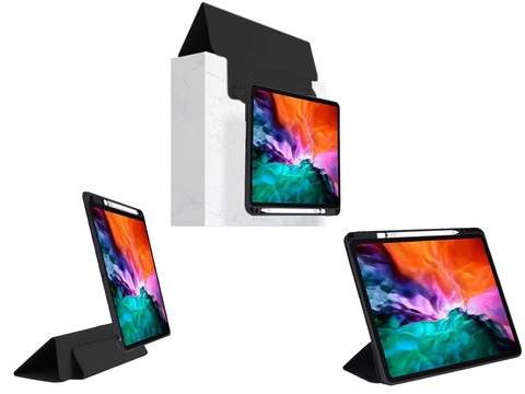Magnetisches 2in1 Alogy Magnetisches Federmäppchen für Apple iPad Air 4 2020/5 2022 Schwarzes Glas