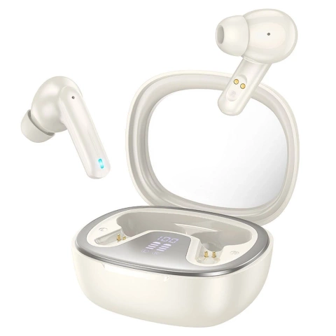 Słuchawki bezprzewodowe Bluetooth HOCO TWS EQ6 Etui ładujące Białe