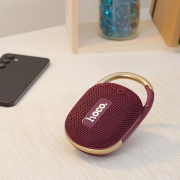 HOCO HC17 Tragbarer Bluetooth-Lautsprecher mit Karabiner Burgunderrot 5W
