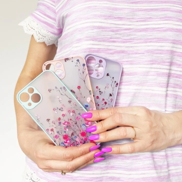 Design Case für iPhone 12 Pro Max, florale Hülle dunkelblau