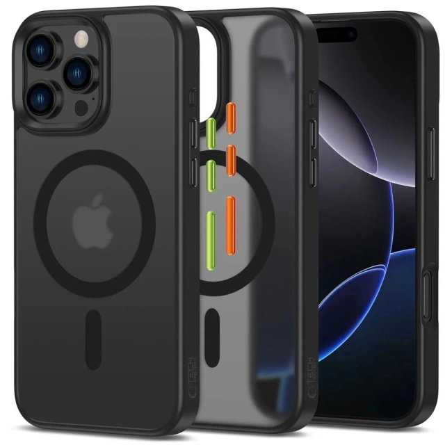 iPhone 16 Pro Tech-Protect MagMat MagSafe Case 3er-Set Mattschwarz