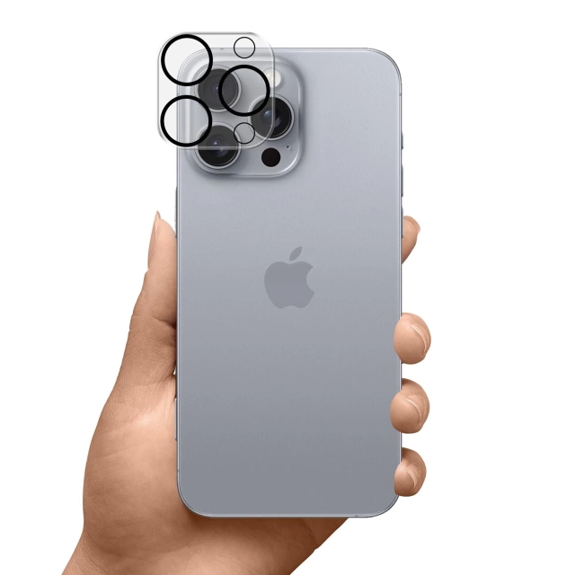 Szkło hybrydowe na aparat do Apple iPhone 16 Pro / 16 Pro Max osłona na obiektyw 3mk Lens Pro Full Cover pancerna ochrona aparatu