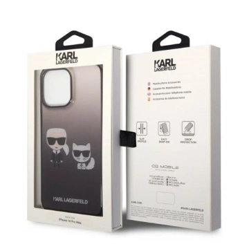 Handyschutzhülle Karl Lagerfeld KLHCP14LTGKCK für Apple iPhone 14 Pro 6.1" Hardcase schwarz/schwarz Gradient Ikonik Karl