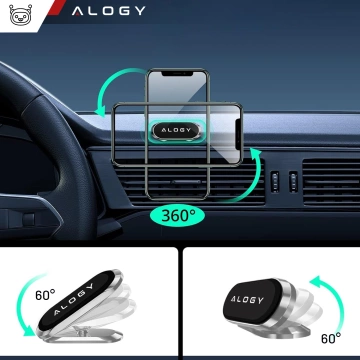 Alogy Universal-Auto-Magnethalterung für Telefon im Cockpit, für Armaturenbrett, Schwarz