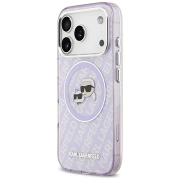 Etui Ochronne do iPhone 17 Pro Max Karl Lagerfeld IML Glitter K&C MagSafe Fioletowy