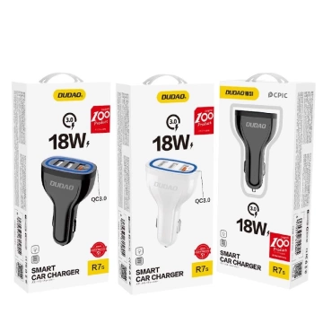 Dudao Autoladegerät Quick Charge Quick Charge 3.0 QC3.0 2.4A 18W 3x USB weiß (R7S weiß)