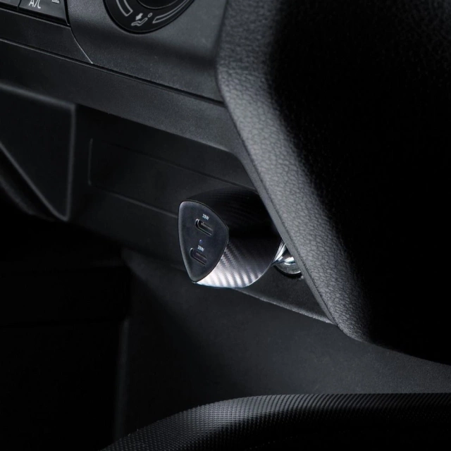 Ładowarka samochodowa FORCELL F-ENERGY Carbon CC50-2C 2 x Typ C PD 3A 40W