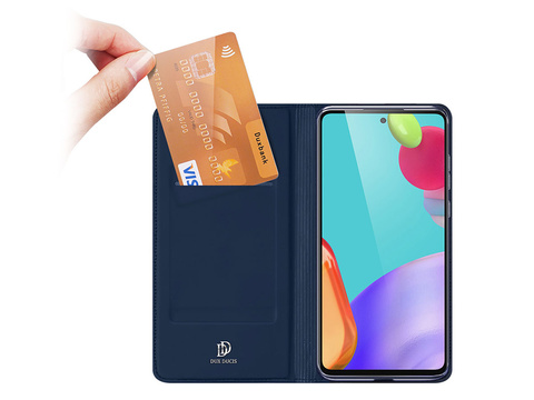 Etui ochronne z klapką Dux Ducis Skin skórzane do Samsung Galaxy A52 5G Granatowe